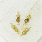 4x15 mm 2 stone connector Green Garnet Gold-colored x 4 pc(s)