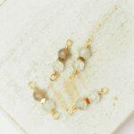 4x15 mm 2 stone connector Sand Quartz Gold-colored x 4 pc(s)