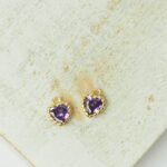 5x6 mm Everlasting Love Charm Medium Purple Gold-colored x 2 pc(s)