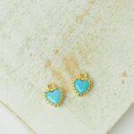 5x6 mm Everlasting Love Charm Turquoise Gold-colored x 2 pc(s)