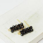6x16 mm 10 Stone Earstud Black Diamond  Gold-colored x 2 pc(s)
