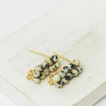 6x16 mm 10 Stone Earstud Dalmatian Stone  Gold-colored x 2 pc(s)