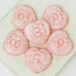 17x17 mm Rococo Heart bead Alabaster Pink Satin x 6 pc(s)