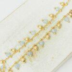 Draped in Elegance Blue Mist chain Gold-colored x 50 cm