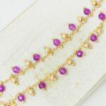 Draped in Elegance Dark Amethyst chain Gold-colored x 50 cm