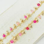 Draped in Elegance Romantic Stones chain Gold-colored x 50 cm