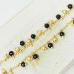 Draped in Elegance Snowflake Obsidan chain Gold-colored x 50 cm