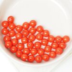 6 mm Round Glass beads Coral x 40 pc(s)