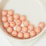 8 mm Round Glass beads Shrimp x 20 pc(s)