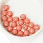 8 mm Round Glass beads Light Cranberry x 20 pc(s)
