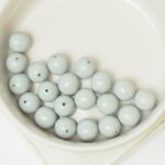 8 mm Round Glass beads Grey Mist x 20 pc(s)