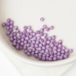 2 mm Round Glass beads Hollyhock Purple x 100 pc(s)