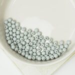 3 mm Round Glass beads Grey Mist 100 x  pc(s)