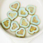 12x14 mm Heart bead Aqua Opal Jade Travertin x 10 pc(s)