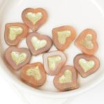 12x14 mm Heart bead Brown Gold Splash x 10 pc(s)