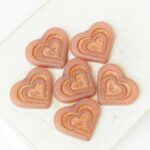 14x16 mm Heart in heart bead Milky Pink Matted Copper Painted x 6 pc(s)