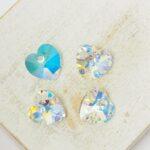 10 mm Preciosa Heart Pendant Drop Crystal AB x 4 pc(s)