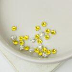 2.8 mm / ss10 Preciosa sew-on rhinestone Citrine in Silver-colored setting x 25 pc(s)