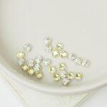 2.8 mm / ss10 Preciosa sew-on rhinestone Jonquil in Silver-colored setting x 25 pc(s)