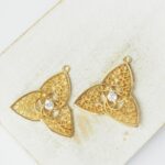 21x21 mm Petals for luck Charm with Zircon Gold-colored x 2 pc(s)