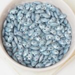 3x8 mm  Mobyduo Chalk White Baby Blue Luster x 50 pc(s)