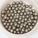 6 mm Round Glass beads Shiny Latte x 40 pc(s)