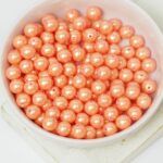6 mm Round Glass beads Orange Sherbet x 40 pc(s)