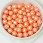 8 mm Round Glass beads Orange Sherbet x 20 pc(s)
