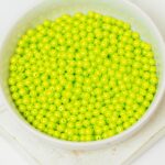 3 mm Round Glass beads Shiny Lime Green 100 x  pc(s)