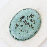 27x35 mm Oval Beadingschool Art Cabochon Freckled Cadet Blue on light clay x 1 pc(s)