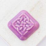 23x23 mm Square Ceilidh Knot Beadingschool Art Cabochon Amethyst on light clay x 1 pc(s)