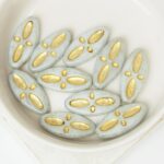 9x20 mm Eye Ship bead Luster Grey Gold Painted x 10 pc(s)