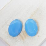 13x18 mm Oval glass cabochon Air Blue Opal x 2 pc(s)