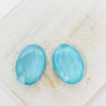 13x18 mm Oval glass cabochon Aquamarine Mokka x 2 pc(s)