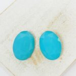 13x18 mm Oval glass cabochon Caribbean Blue Opal x 2 pc(s)
