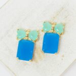 13x19 mm Forest Treasure Bag Charm Frozen Matt Blue Gold-colored x 2 pc(s)