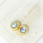 5x10 mm Sparkly Treasure Charm Azure Blue Gold-colored x 2 pc(s)