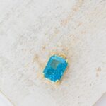 6.5x9 mm Fancy Rectangle Charm Ice Aquamarine Gold-colored x 1 pc(s)