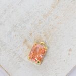 6.5x9 mm Fancy Rectangle Charm Ice Light Peach Gold-colored x 1 pc(s)