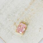 6.5x9 mm Fancy Rectangle Charm Ice Light Rose Gold-colored x 1 pc(s)