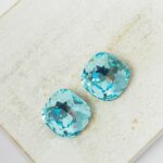 12 mm Preciosa Fancy cushion cut cabochon Aqua Bohemica x 2 pc(s)