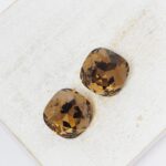 12 mm Preciosa Fancy cushion cut cabochon Smoked Topaz x 2 pc(s)
