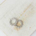 3x10 mm Flower Circle Charm Platinum-colored x 2 pc(s)