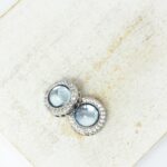 5x10 mm Sparkly Treasure Charm Azure Blue Platinum-colored x 2 pc(s)