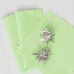 7.5x7.5 cm Polishing Cloth for Sterling Jewelry Green x 10 pc(s)