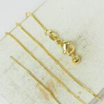 0.8 mm Snake Chain with Lobster Clasps and Stopper Beads Gold-colored x 45 cm
