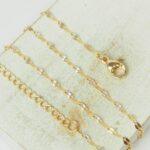 2 mm Fancy Flat Chain with Lobster Clasp Gold-colored x 42 cm