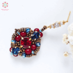 GARNET ROSETTE earrings beading tutorial by Zuzi Hake