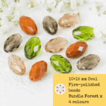 10×15 mm Oval Fire-polished beads Bundle Forest x 4 colours