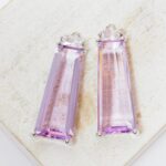 11.5x29 mm Elegant Trapezoid drop in metal setting Violet Silver-colored x 2 pc(s)